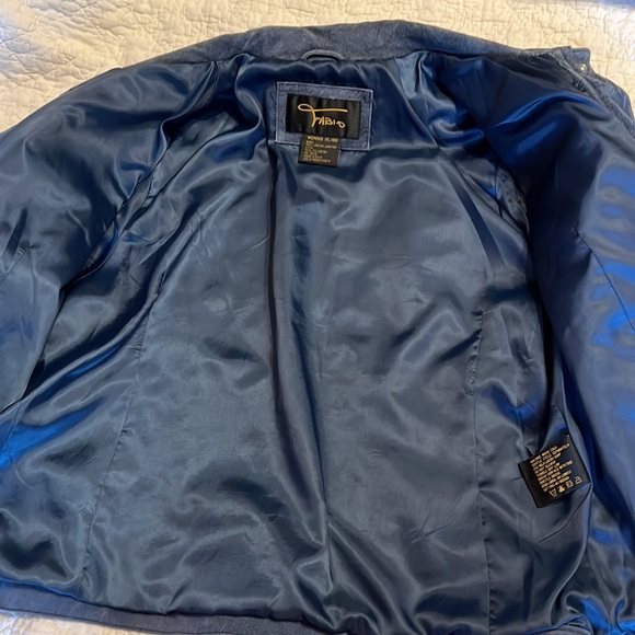 Vintage Fabio Blue suede jacket women’s XL washable in great shape liner too - Picture 3 of 6